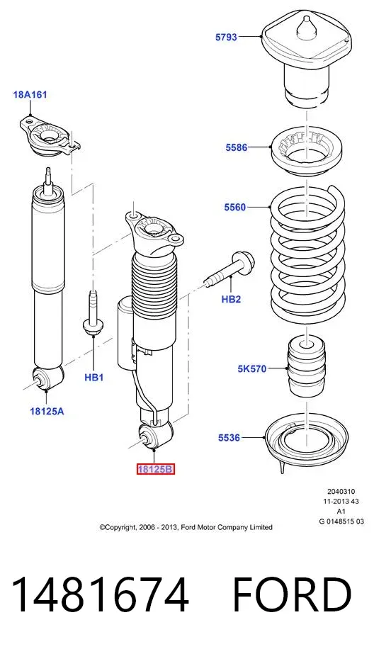 Amortyzator tylny 1481674 Ford