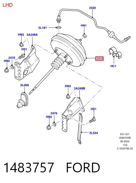 Wzmacniacz próżniowy hamulców Ford Ka RBT