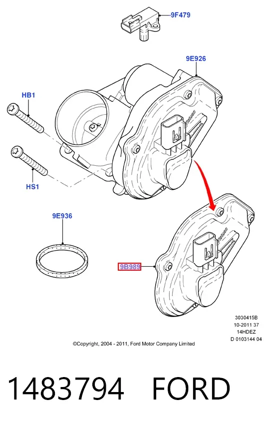 Czujnik położenia przepustnicy (potencjometr) 1483794 Ford