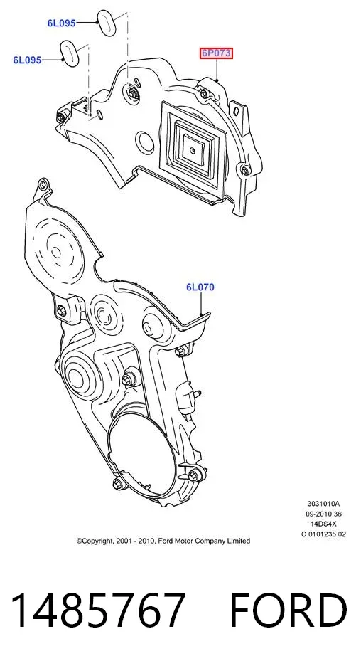 Osłona paska rozrządu dolna 1485767 Ford