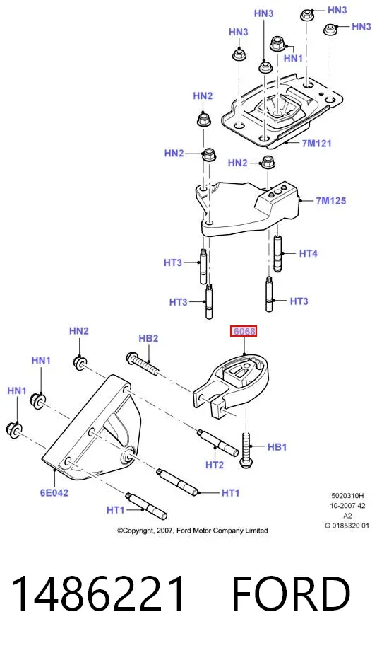 Poduszka (podpora) silnika tylna 1486221 Ford