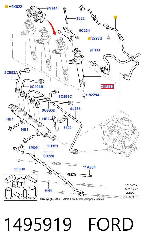 Wtryskiwacz paliwa 1495919 Ford
