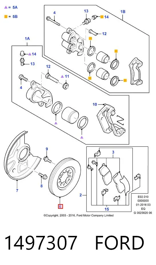 Tarcza hamulcowa przednia 1497307 Ford