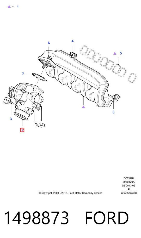 Zawór recyrkulacji spalin EGR 1498873 Ford