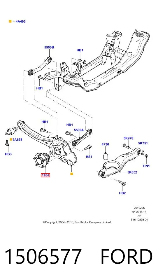 Piasta tylna 1506577 Ford