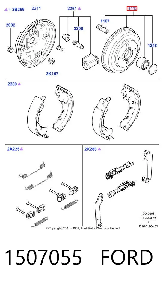 Bęben hamulcowy tylny 1507055 Ford