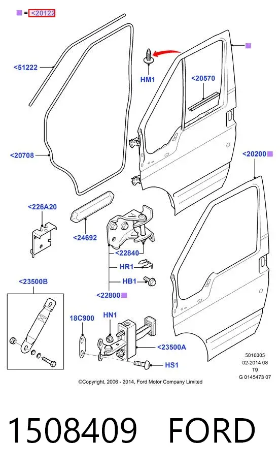Drzwi przednie prawe Ford Transit VI