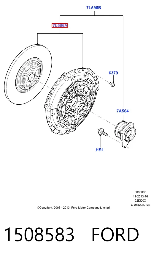 Zestaw sprzęgła (3 części) 1508583 Ford