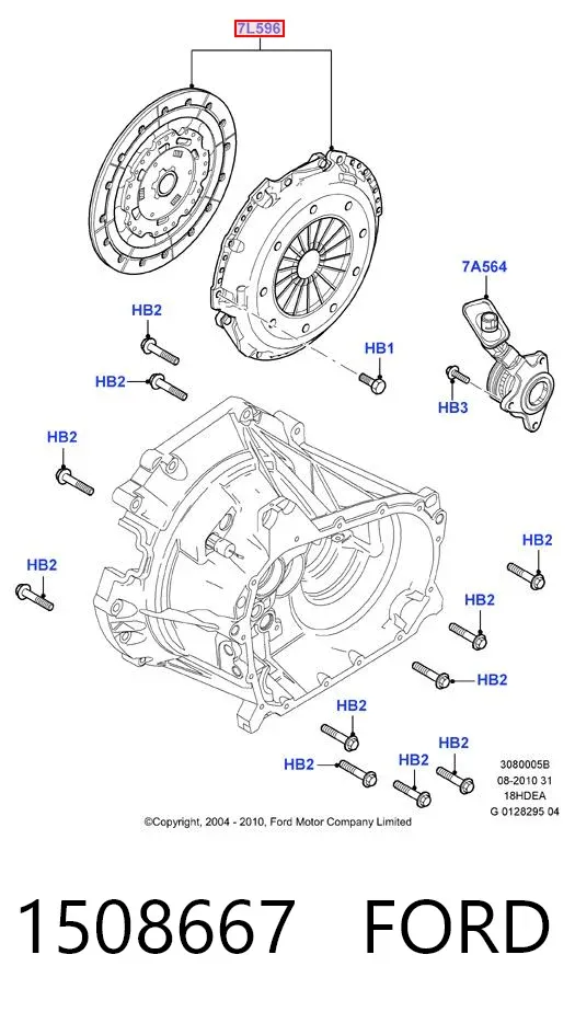 Zestaw sprzęgła (3 części) 1508667 Ford
