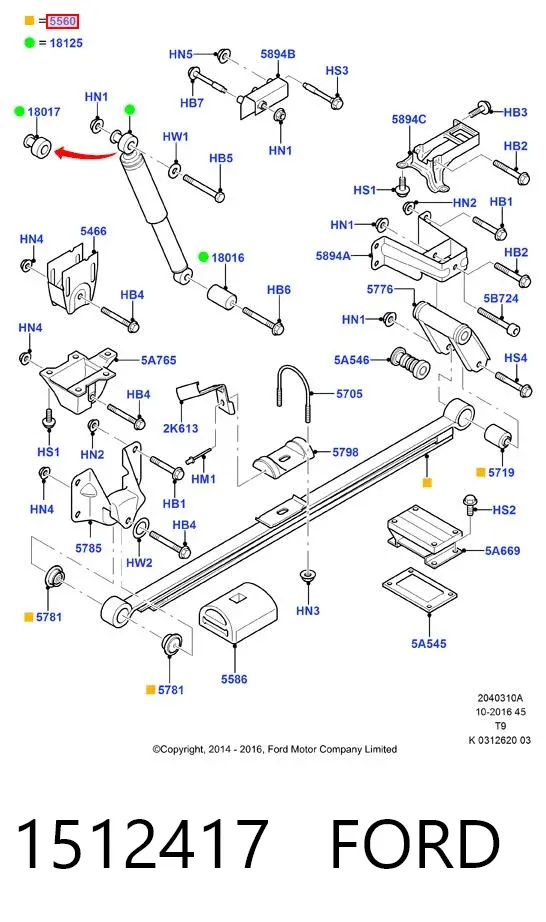 Resor tylny 1512417 Ford
