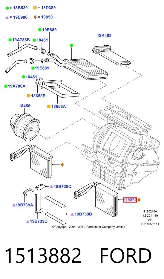 Parownik klimatyzacji 1513882 Ford