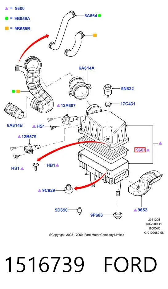 Filtr powietrza 1516739 Ford