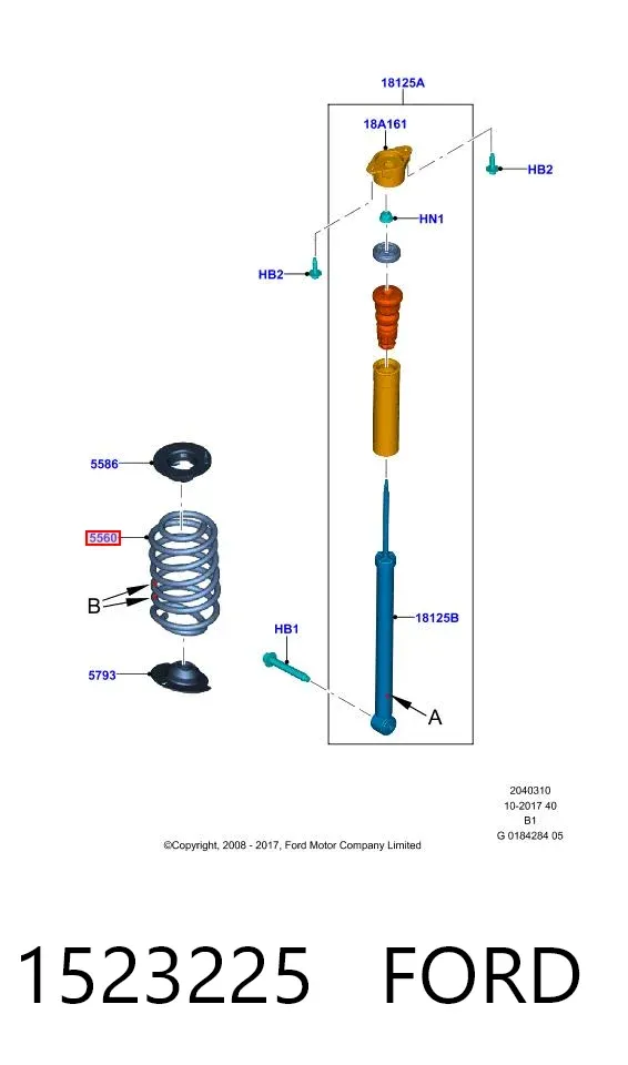 Sprężyna tylna 1523225 Ford