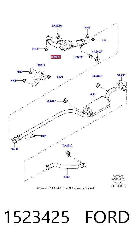 Konwerter-katalizator 1523425 Ford