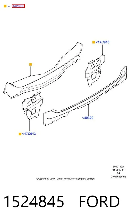 Panel bagażnika tylny 1524845 Ford