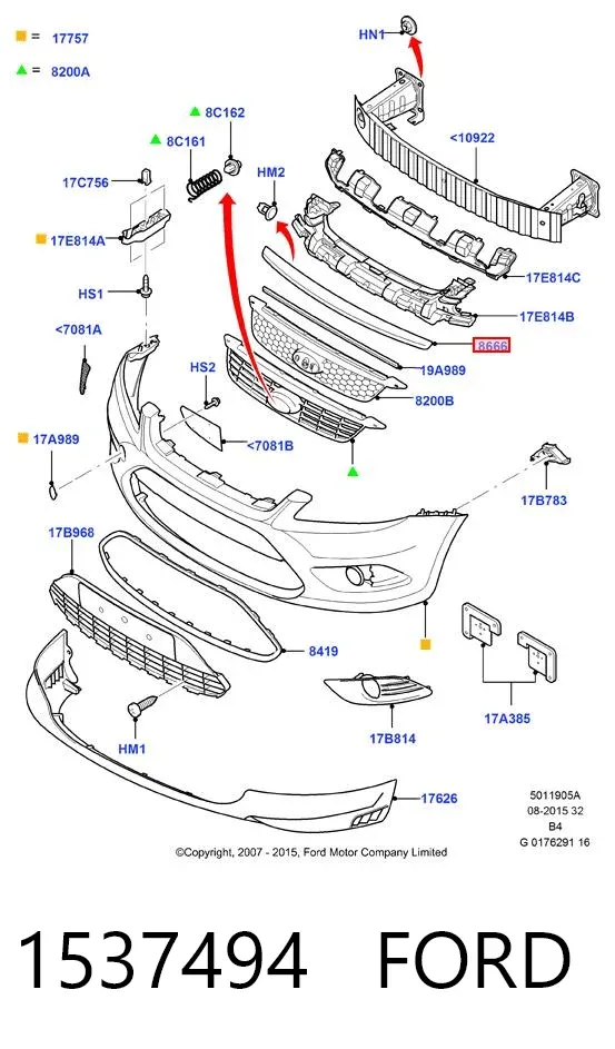 Listwa ochronna maski Ford Focus II