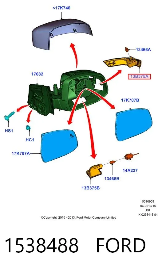 Kierunkowskaz lusterka lewy 1538488 Ford