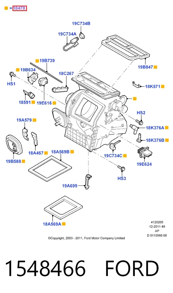Chłodnica silnika 1548466 Ford
