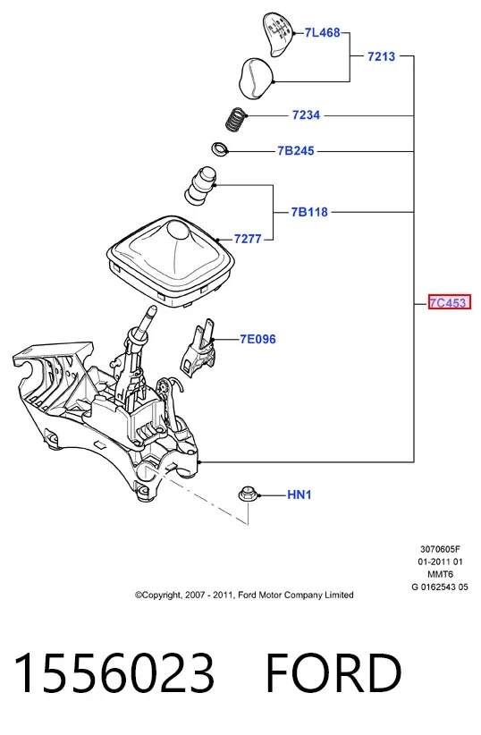 Mechanizm zmiany biegów (cięgno) 1556023 Ford