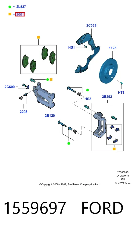 Klocki hamulcowe przednie tarczowe 1559697 Ford