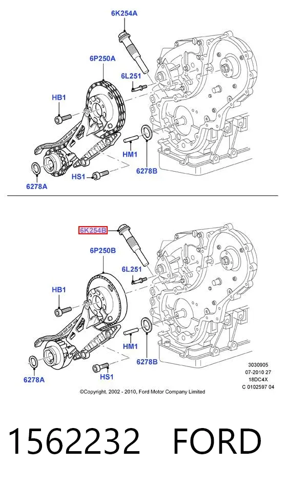 Napinacz paska rozrządu 1562232 Ford