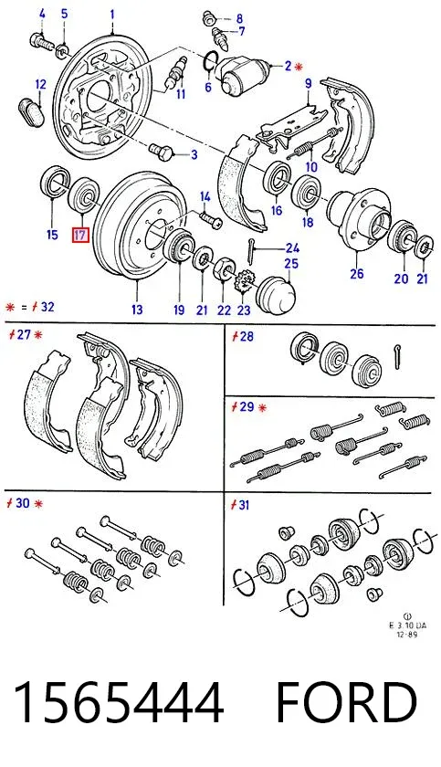 Łożysko wewnętrzne piasty tylnej 1565444 Ford