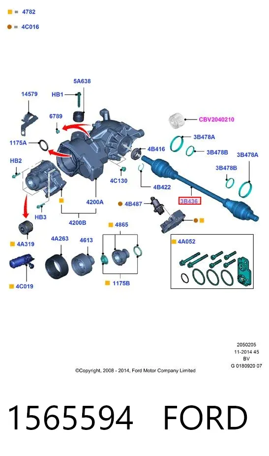 Półoś tylna 1565594 Ford