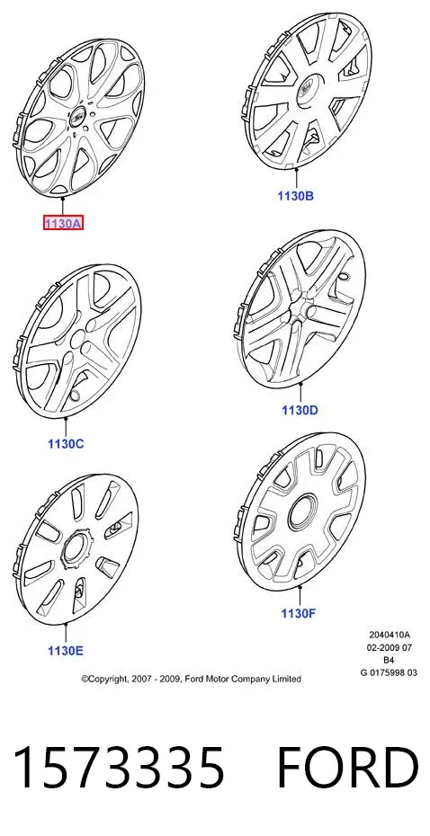 Kołpak do obręczy koła 1573335 Ford