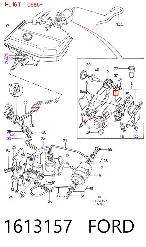 Pompa paliwa elektryczna zanurzeniowa 1613157 Ford