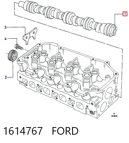 Wał rozrządu silnika 1614767 Ford
