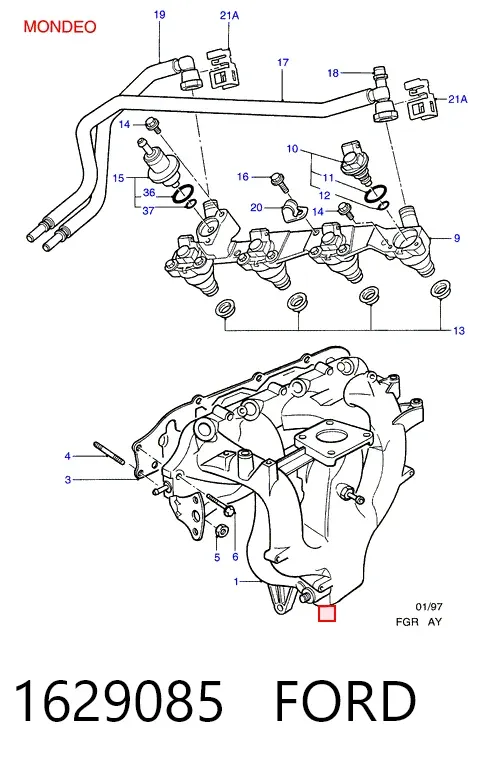 Czujnik temperatury powietrza wlotowego 1629085 Ford