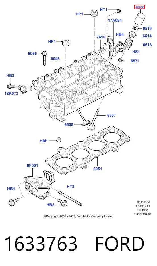 Kompensator hydrauliczny (popychacz hydrauliczny), popychacz zaworu 1633763 Ford