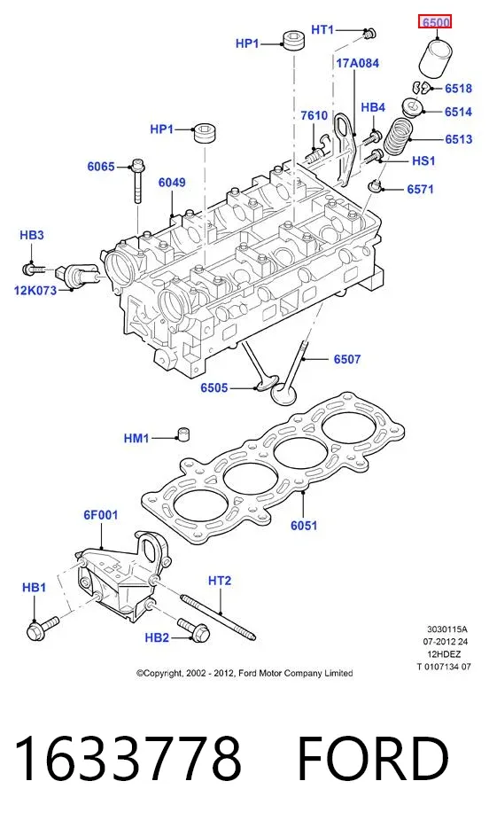 Kompensator hydrauliczny (popychacz hydrauliczny), popychacz zaworu 1633778 Ford