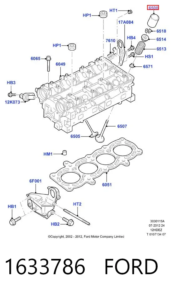 Kompensator hydrauliczny (popychacz hydrauliczny), popychacz zaworu 1633786 Ford