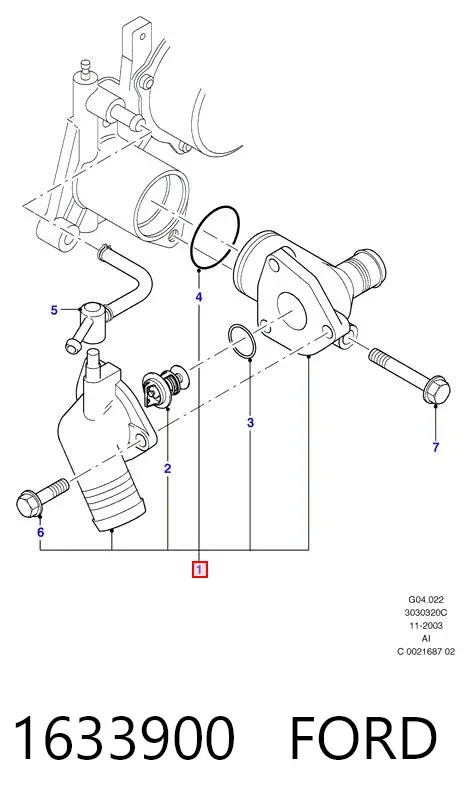 Obudowa termostatu 1633900 Ford