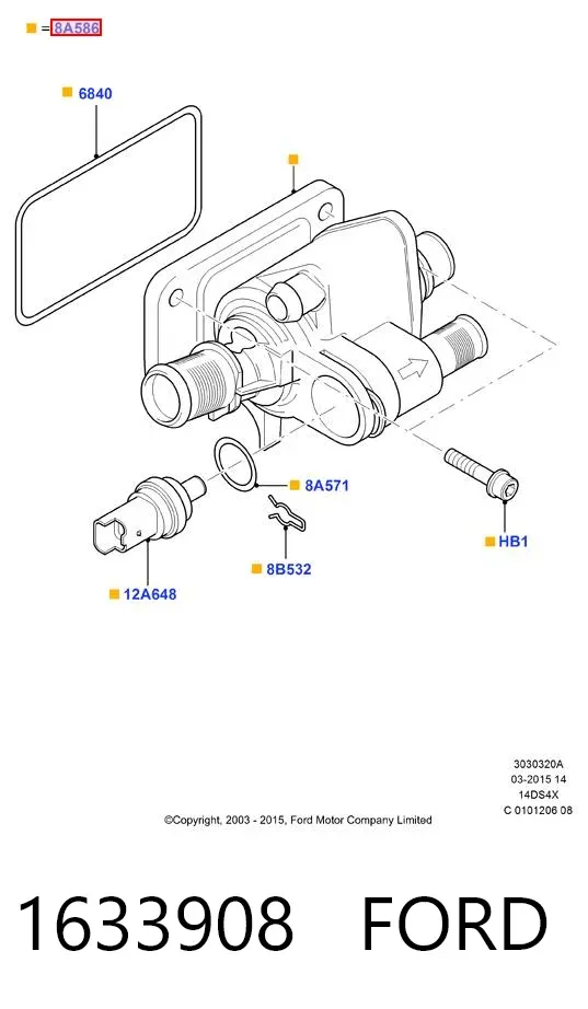 Termostat 1633908 Ford