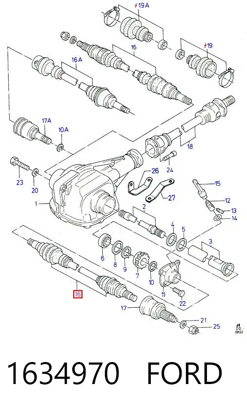 Półoś napędowa przednia Ford Sierra II