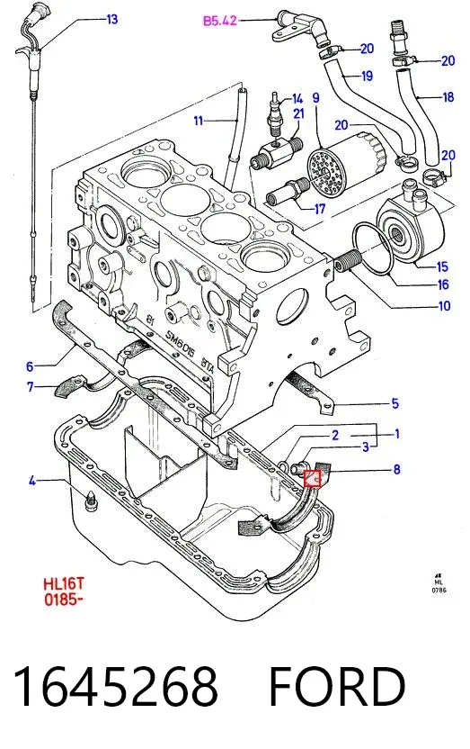 Miska olejowa silnika 1645268 Ford