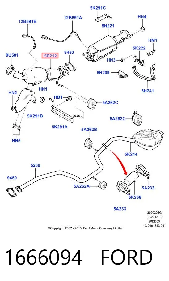 Konwerter-katalizator 1666094 Ford