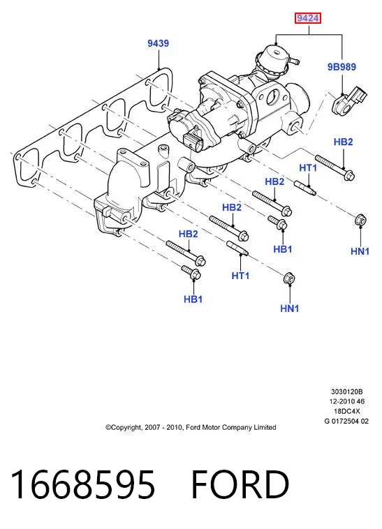 Zawór recyrkulacji spalin EGR 1668595 Ford