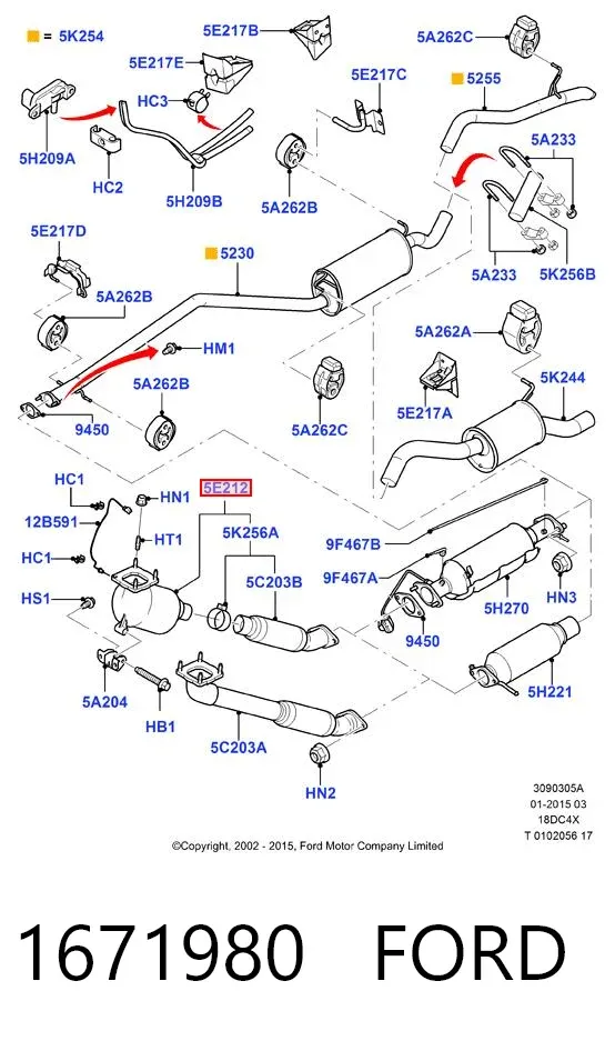 Konwerter-katalizator 1671980 Ford