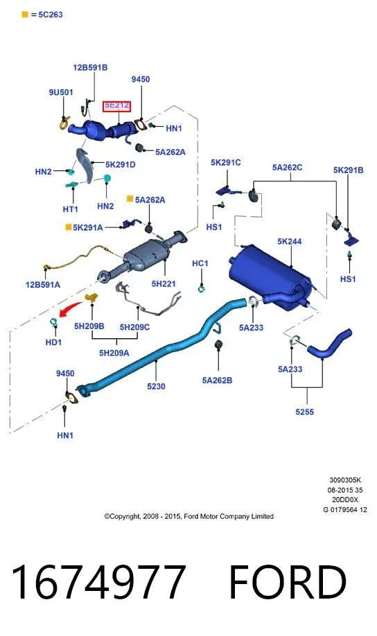Konwerter-katalizator 1674977 Ford