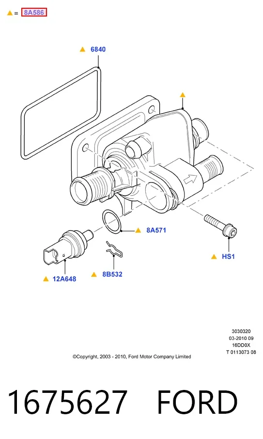 Obudowa termostatu 1675627 Ford