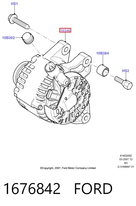 Alternator 1676842 Ford