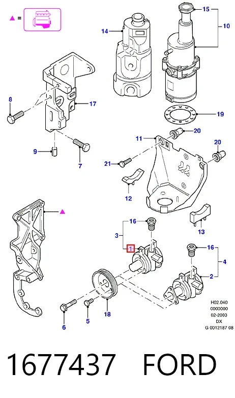 Pompa wspomagania hydraulicznego kierownicy 1677437 Ford