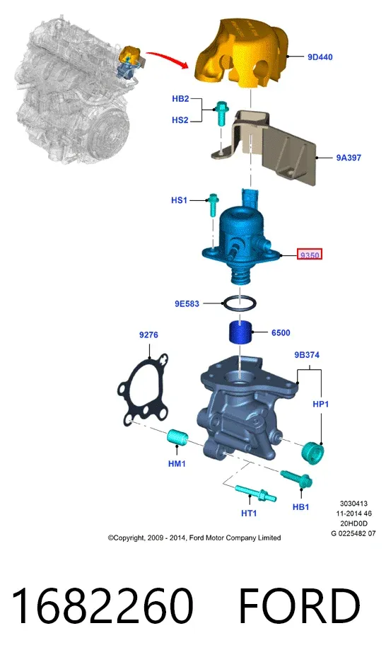 Pompa wtryskowa wysokiego ciśnienia 1682260 Ford