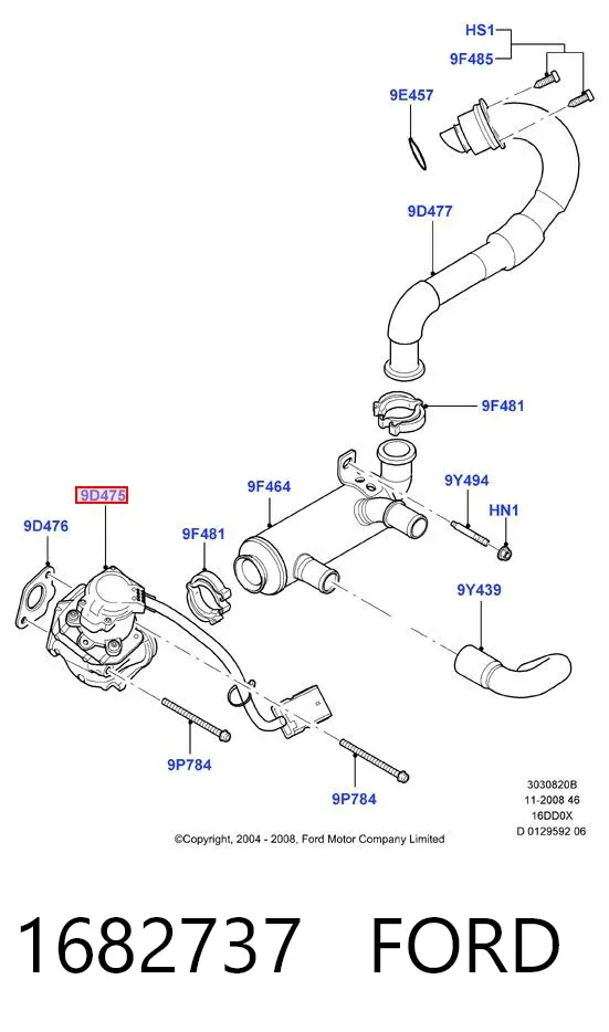 Zawór recyrkulacji spalin EGR 1682737 Ford