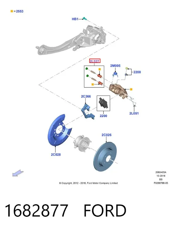 Zestaw naprawczy zacisku hamulcowego przedniego 1682877 Ford