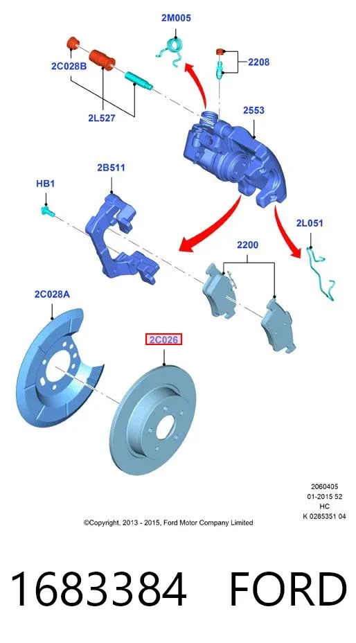 Tarcza hamulcowa tylna 1683384 Ford