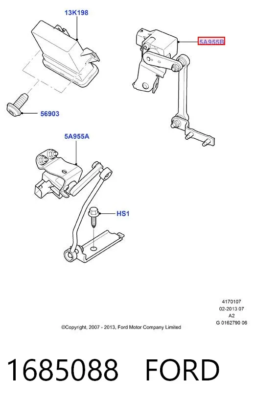 Czujnik poziomowania karoserii tylny prawy 1685088 Ford